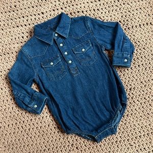 Wrangler Blue Button Down Kids Shirt